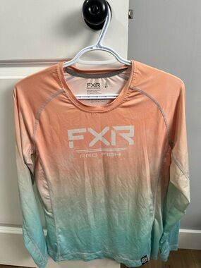 FXR Pro Fish Long Sleeve Performance Tee - Peach to Aqua Ombre